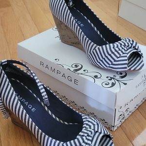 Size 8.5M Rampage Navy & White Wedges OBO Accept